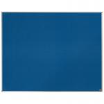 The picture shows a blue felt notice board measuring 1500x1200mm from the brand ACCO Brands Noticeboards Nobo Essence. The surface is smooth and soft, making it perfect for pinning up important documents or reminders. The high-quality felt material provides a professional and sleek appearance. The board is framed with a dark border, giving it a clean and modern look. The overall design is simple yet elegant, making it a great addition to any office or home workspace.