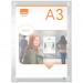 Nobo Premium Plus A3 Clear Acrylic Wall Mounted Repositionable Poster Frame 1915599