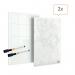 Nobo Glass Mini Whiteboard Notepads 230x152mm White (Pack of 2) 1915601