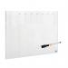 The picture shows a compact Nobo transparent acrylic mini whiteboard, perfect for weekly planning. It can be mounted on the wall or used on a desktop for convenient use. The sleek design and drywipe surface make it easy to write and erase, while the A4 size is ideal for compact spaces. The whiteboard is divided into sections for each day of the week, allowing for organized planning and scheduling.