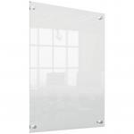 The photo shows a sleek and modern whiteboard from ACCO Brands Nobo collection. Made of transparent acrylic material, this mini whiteboard is perfect for any wall mounted installation. Measuring 600x450mm, it offers ample writing space without taking up too much room. The surface is smooth and clean, ready for dry erase markers and easy to wipe off afterwards. Overall, this whiteboard is an attractive and functional addition to any space.