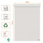 Nobo Recycled Flipchart Pad 58x81cm, Dual-Sided Plain or Gridded Paper, 50 Sheet, 70gm²,Rolled. 1915659