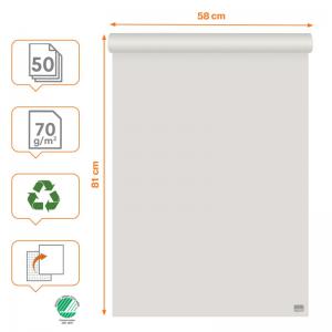 Nobo Recycled Flipchart Pad 58x81cm, Dual-Sided Plain or Gridded