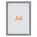 Nobo Self-adhesive Magnetic Poster Frame A4, Silver (Pack of 2) 1915696