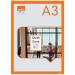 Nobo Self-adhesive Magnetic Poster Frame A3, Orange (Pack of 2) 1915698