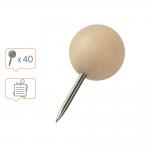 Nobo Notice Board Wooden Push Pins - 40pcs 