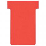 Nobo T-Cards Tab Top 15mm W60x Bottom W48.5x Full H85mm Size 2 Red (Pack of 100) - Outer carton of 5 2002003