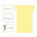 Nobo T-Cards Tab Top 15mm W60x Bottom W48.5x Full H85mm Size 2 Yellow (Pack of 100) - Outer carton of 5 2002004