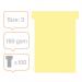 Nobo T-Cards Tab Top 15mm W92x Bottom W80x Full H120mm Size 3 Yellow (Pack of 100) - Outer carton of 5 2003004