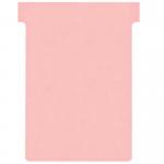 Nobo T-Cards Tab Top 15mm W92x Bottom W80x Full H120mm Size 3 Light Pink (Pack of 100) - Outer carton of 5 2003008