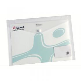 Rexel Ice Popper Wallets A4 Clear with Front Business Card Pocket (Pack Size 5) 2101663