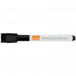 Nobo Mini Whiteboard Pen With Magnetic Eraser Cap 6 Pack Black 2104184