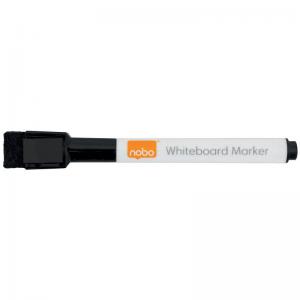 Nobo Mini Whiteboard Pen With Magnetic Eraser Cap 6 Pack Black 2104184