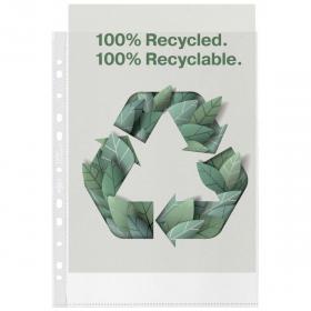 Rexel 100% Recycled A4 Punched Pocket Pack of 100 Clear 2115702