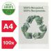 Rexel 100% Recycled Plastic Folder A4 Pack of 100 Clear 2115704