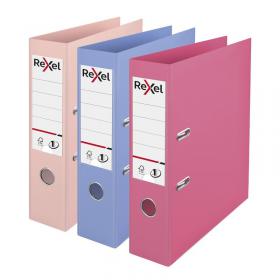 Rexel No.1 Solea A4 Polypropylene Lever Arch File 75mm. Assorted. Pack (3). 2115711