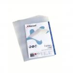 Rexel Economy A4 Document Folder, Clear Embossed, 100mic, pre-consumer recycled plastic Cut Flush (Pack 100) 21674090