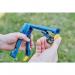 In the photo, the hands of a worker are shown gripping the sturdy metal handles of the ACCO Brands Tools Rapid FP222 Fence Pliers. The pliers are specifically designed for fencing work, with sharp jaws at one end for cutting wires and pointed tips at the other for gripping and pulling staples. The bright green and silver colors of the pliers are eye-catching, and the overall design appears to be durable and efficient for heavy-duty use.