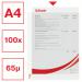 Esselte Quality Pocket A4, glass clear, 0.07 mm 30% pre-consumer recycled PP (Pack 100) 23752