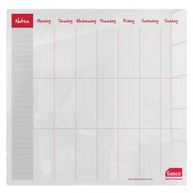 Sasco Semi Opaque Acrylic Mini Whiteboard Weekly Planner Desktop 450x450mm 2410179