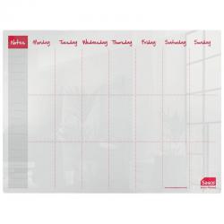 Sasco Semi Opaque Acrylic Mini Whiteboard Weekly Planner Desktop 600x450mm 2410180