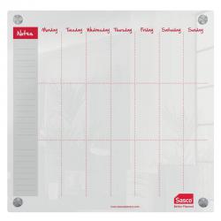 Sasco Semi Opaque Acrylic Mini Whiteboard Weekly Planner Mounted 450x450mm 2410182