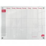 Sasco Semi Opaque Acrylic Mini Whiteboard Weekly Planner Mounted 600x450mm 2410183