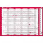Sasco 2023 Original Year Wall Planner with wet wipe pen & sticker pack, Board Mounted, 915W x 610mmH - Outer carton of 10