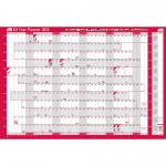 Sasco 2023 EU Year Wall Planner with wet wipe pen & sticker pack, Board Mounted, 915W x 610mmH - Outer carton of 10 2410198