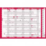 Sasco 2023 EU Year Wall Planner with wet wipe pen & sticker pack, Poster Style, 915W x 610mmH - Outer carton of 10 2410199