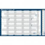 Sasco 2024 Oversized Year Wall Planner with wet wipe pen & sticker pack, Blue, Poster Style, 1100mmW x 610mmH  - Outer Carton of 10 2410216