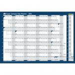 Sasco 2024 Super Compact Year Wall Planner with wet wipe pen & sticker pack, Blue Poster Style, 400mmW x 285Hmm  - Outer Carton of 10 2410217