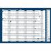 Sasco 2024 Super Compact Year Wall Planner with wet wipe pen & sticker pack, Blue Poster Style, 400mmW x 285Hmm - Outer Carton of 10 2410217
