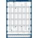 Sasco 2024 Portrait Year Wall Planner with wet wipe pen & sticker pack, Blue, Poster Style, 61mm0W x 915Hmm  - Outer Carton of 10 2410218