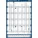 Sasco 2024 Compact Year Wall Planner Portrait with wet wipe pen & sticker pack, Blue, Poster Style, 405mmW x 610mmH  - Outer Carton of 10 2410221