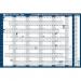 Sasco 2024 EU Year Wall Planner with wet wipe pen & sticker pack, Blue, Board Mounted, 915mmW x 610mmH  - Outer Carton of 10 2410222