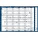 Sasco 2024 EU Year Wall Planner with wet wipe pen & sticker pack, Blue, Poster Style, 915mmW x 610mmH  - Outer Carton of 10 2410223