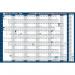 Sasco 2024 EU Year Wall Planner with wet wipe pen & sticker pack, Blue, Poster Style, 915mmW x 610mmH - Outer Carton of 10 2410223