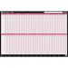 Sasco 2024 Day Wall Planner with wet wipe pen & sticker pack, Black & Red, Board Mounted, 915mmW x 610mmH  - Outer Carton of 10 2410224