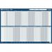 Sasco 2024 Staff Year Wall Planner with wet wipe pen & sticker pack, Blue, Board Mounted, 915mmW x 610mmH  - Outer Carton of 10 2410228