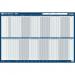 Sasco 2024 Staff Year Wall Planner with wet wipe pen & sticker pack, Blue, Poster Style, 915mmW x 610mmH  - Outer Carton of 10 2410229