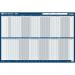 Sasco 2024 Staff Year Wall Planner with wet wipe pen & sticker pack, Blue, Poster Style, 915mmW x 610mmH - Outer Carton of 10 2410229