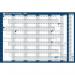 Sasco 2024 Compact Year Wall Planner Landscape with wet wipe pen & sticker pack, Blue, Poster Style, 610mmW x 405mmH - Outer Carton of 10 2410234