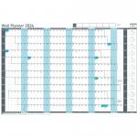 Sasco 2024 Value Year Wall Planner, Blue, Board Mounted, 915mmW x 610mmH  - Outer Carton of 10 2410236