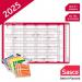 Sasco 2025 Oversized Year Wall Planner with wet wipe pen & sticker pack, Blue, Poster Style, 1100mmW x 610mmH - Outer Carton of 10 2410240