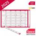 Sasco 2025 Oversized Year Wall Planner with wet wipe pen & sticker pack, Blue, Poster Style, 1100mmW x 610mmH - Outer Carton of 10 2410240