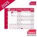 Sasco 2025 Super Compact Year Wall Planner with wet wipe pen & sticker pack, Blue Poster Style, 400mmW x 285Hmm - Outer Carton of 10 2410241