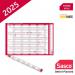 Sasco 2025 Super Compact Year Wall Planner with wet wipe pen & sticker pack, Blue Poster Style, 400mmW x 285Hmm - Outer Carton of 10 2410241