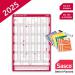 Sasco 2025 Portrait Year Wall Planner with wet wipe pen & sticker pack, Blue, Poster Style, 61mm0W x 915Hmm - Outer Carton of 10 2410242