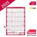 Sasco 2025 Portrait Year Wall Planner with wet wipe pen & sticker pack, Blue, Poster Style, 61mm0W x 915Hmm - Outer Carton of 10 2410242